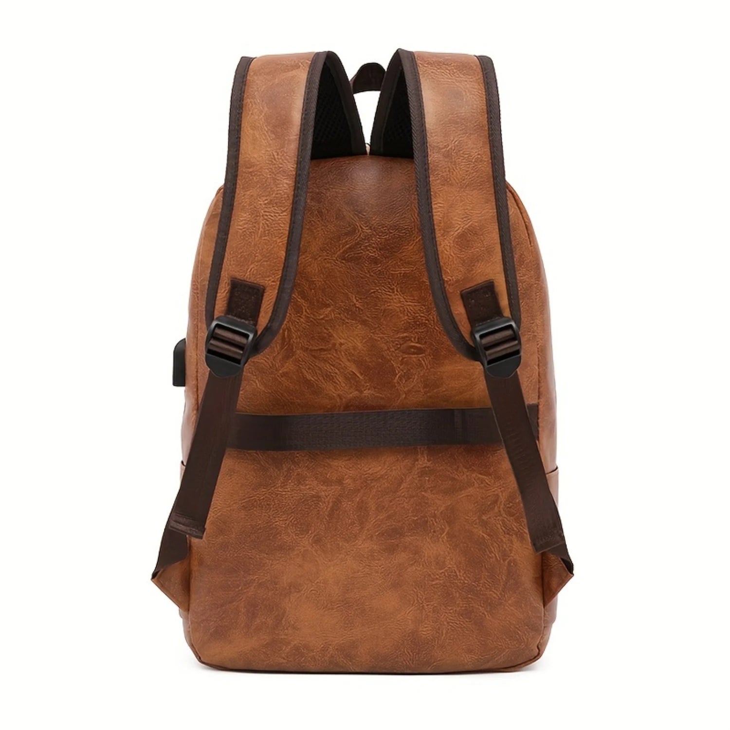 Waterproof PU Leather Backpack with Laptop Compartment