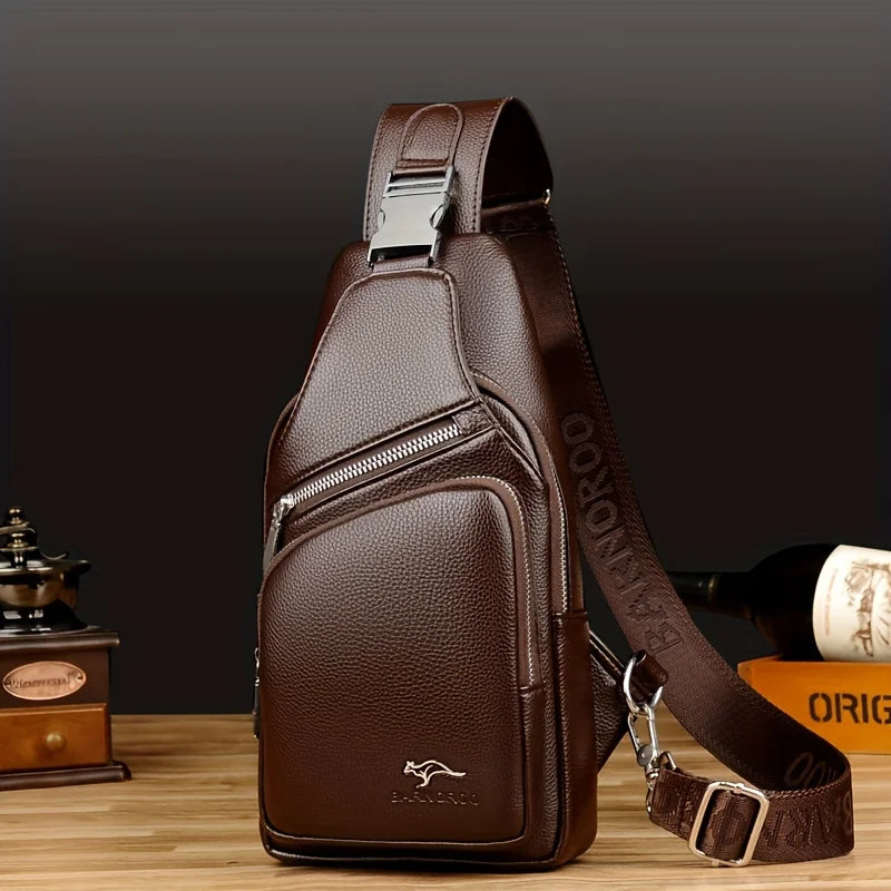 Men’s Vintage PU Leather Sling Bag