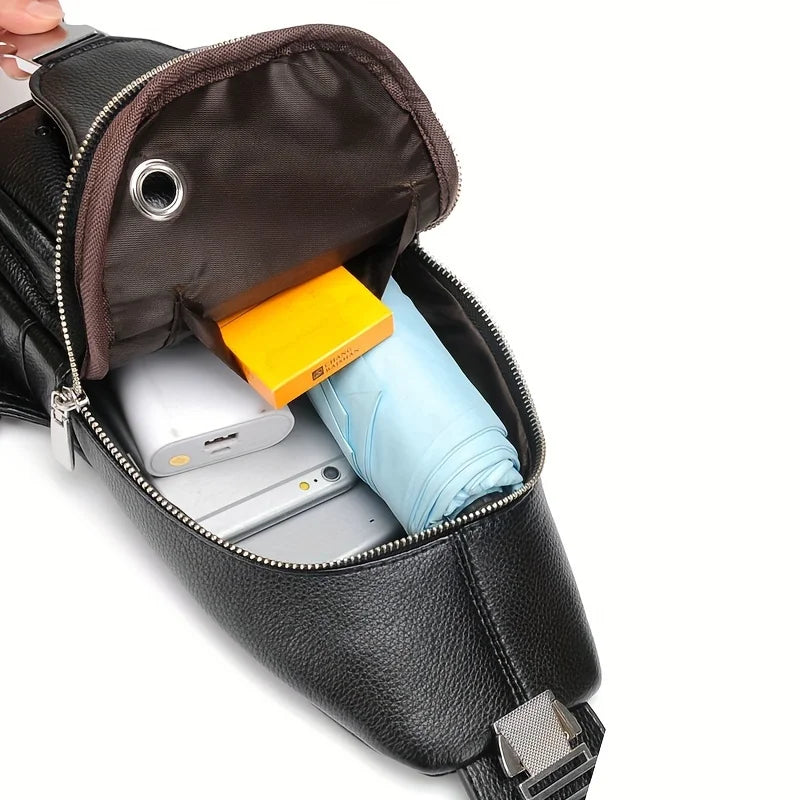 Men’s Vintage PU Leather Sling Bag