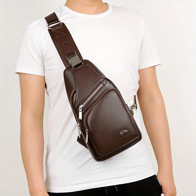 Men’s Vintage PU Leather Sling Bag